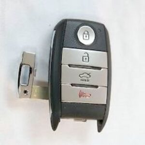 Kia automobilio nuotolinio valdymo raktas su aiškiu Kia logotipu, padedantis patogiai valdyti automobilį iš atstumo.