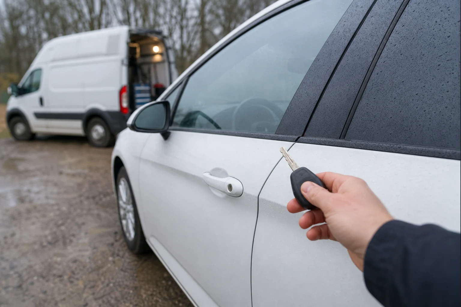 Sprendimo schema parodo, kada reikia tik atrakinti automobilį, o kada spręsti rakto atkūrimo klausimą.
