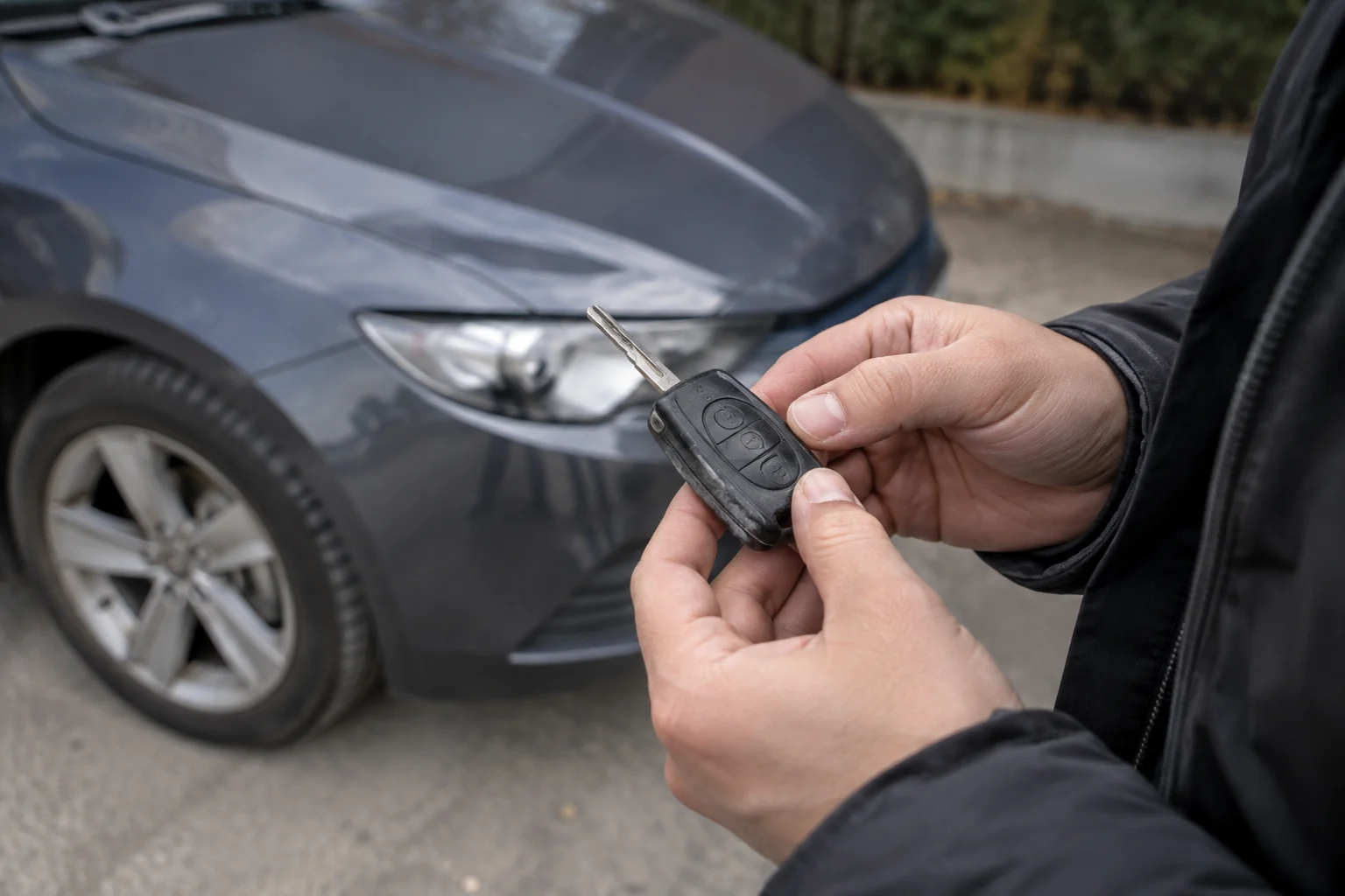 Prie automobilio apžiūrimas susidėvėjęs pultelio korpusas.